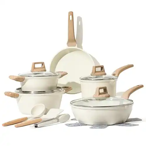 CAROTE Topfset und Pfannenset 14-teilig mit Pfanne und Stielkasserolle