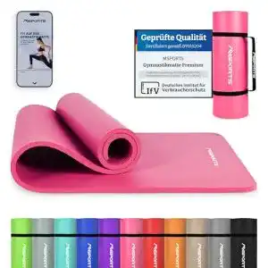 Yogamatte XL Msports Gymnastikmatte mit Tragegurt und Zubehör