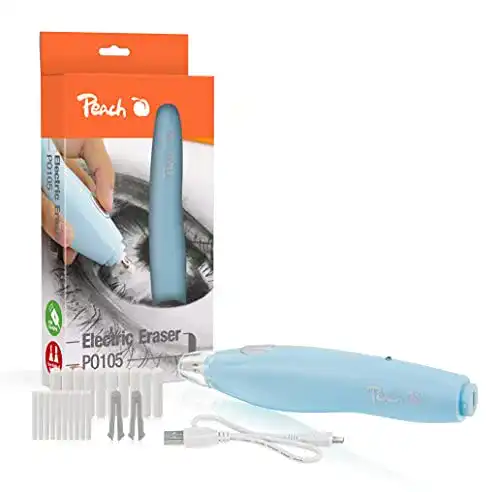 Elektrischer Radiergummi Peach PO105 mit USB-Anschluss und 16 Ersatzradiergummis