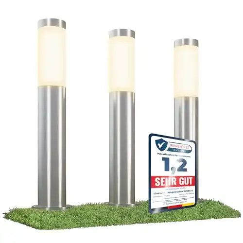 Gartenleuchte Linovum 3er Set BOSEA-A mit E27 Sockel für Außenbereiche