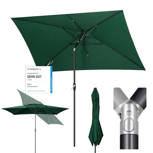 Sonnenschirm Sekey 210 x 140 cm aus Aluminium für Garten und Terrasse