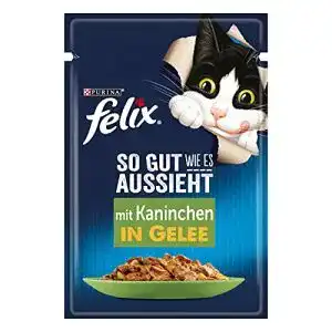 Felix Nassfutter für Katzen in Gelee mit Kaninchen, 26er Pack