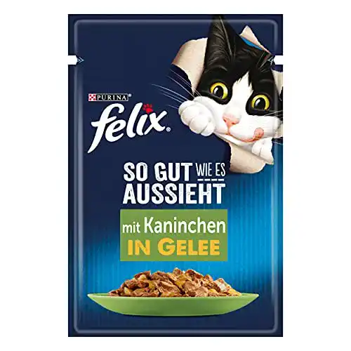Felix Nassfutter für Katzen in Gelee mit Kaninchen, 26er Pack