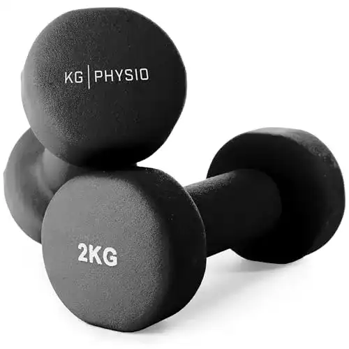 Hanteln 2 kg Neopren Set mit Fitnessposter für gezieltes Training