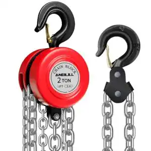 Flaschenzug Anbull 2T Kettenzug mit verzinkter Kette und 3m Hubhöhe