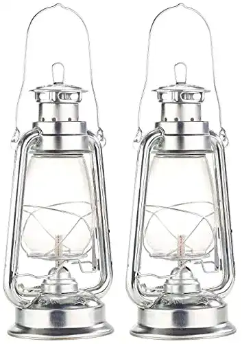 Petroleumlampe Lunartec 2er-Set Sturmlaternen aus verzinktem Blech
