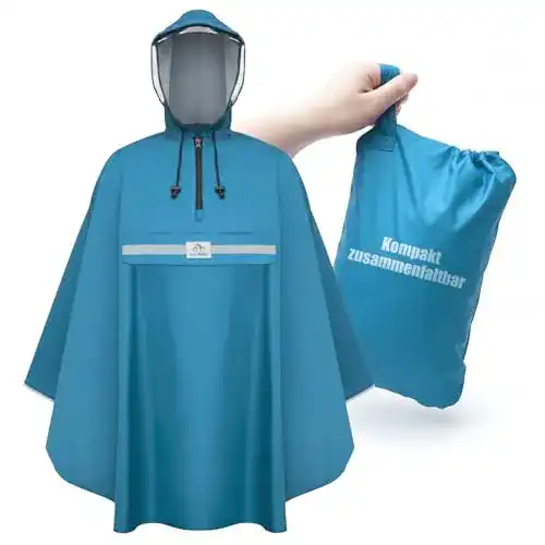 Regenponcho für Fahrradfahrer Rainrider in Blau