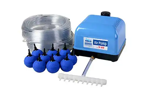 Teichbelüfter AquaForte Hi-Flow V-60 Luftpumpenset mit Luftverteilern und Schlauch