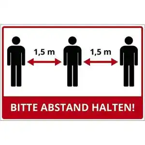Abstandsschild 300×200 mm aus PVC für den Außenbereich