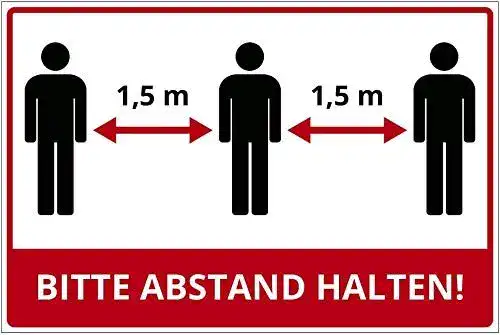 Abstandsschild 300×200 mm aus PVC für den Außenbereich