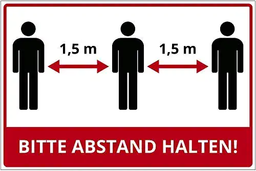 Abstandsschild 300×200 mm aus PVC für den Außenbereich