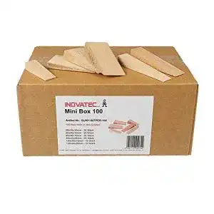Holzkeile von Inovatec GmbH – 100 Stück aus Buchenholz, gemischte Größen