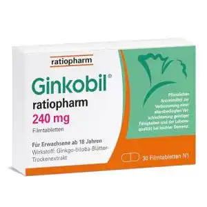 Ginkgo 240 mg Ratiopharm Ginkobil Filmtabletten zur Unterstützung der Gedächtnisleistung