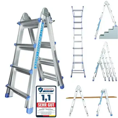 Treppenleiter Worktekk im Test Mehrzweckleiter mit 14 Sprossen