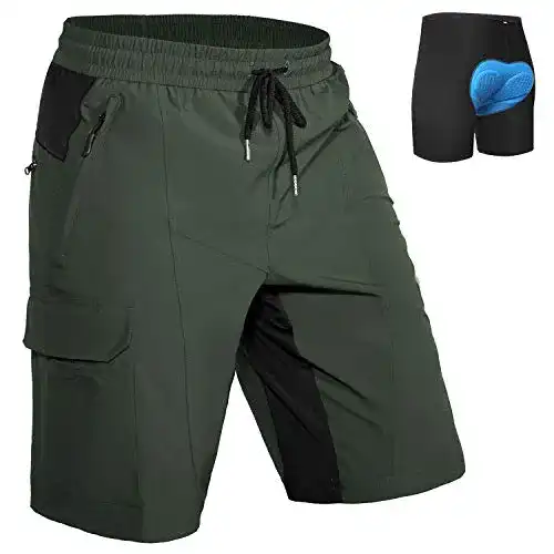 Hiauspor Herren MTB Hose Kurz Gepolstert für Mountainbiker