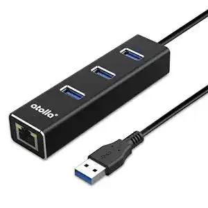 Netzwerkadapter Atolla Hub USB 3.0 mit 3 Ports und RJ45