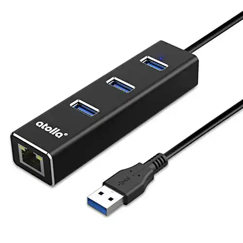 Netzwerkadapter Atolla Hub USB 3.0 mit 3 Ports und RJ45