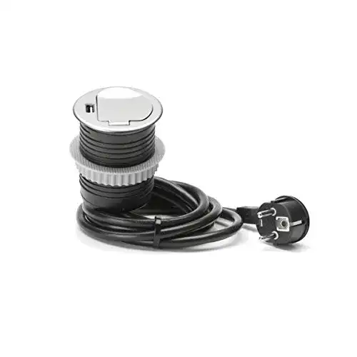 Versenkbare Steckdose mit Schuko und USB-Anschluss von Unitec
