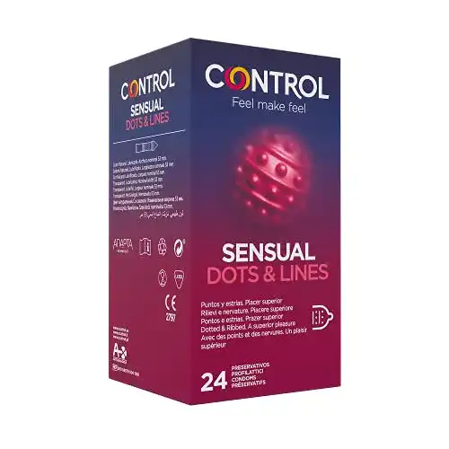 Kondome mit Noppen Control Sensual Dots und Lines