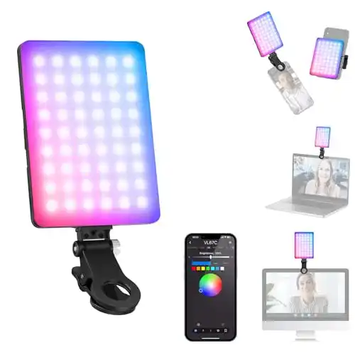 Videokonferenz Beleuchtung Neewer VL67C RGB Selfielampe für iPhone