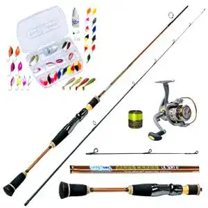 Miroefishing Ultralight UL Angelset mit Spoon-Rute und Angelrolle