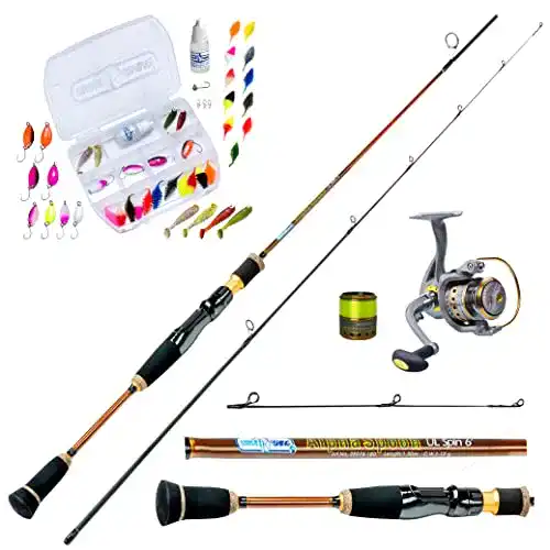Miroefishing Ultralight UL Angelset mit Spoon-Rute und Angelrolle