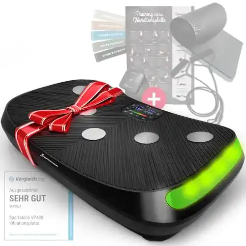 Vibrationsplatte Sportstech VP400 mit 4D-Funktion und Curved Design