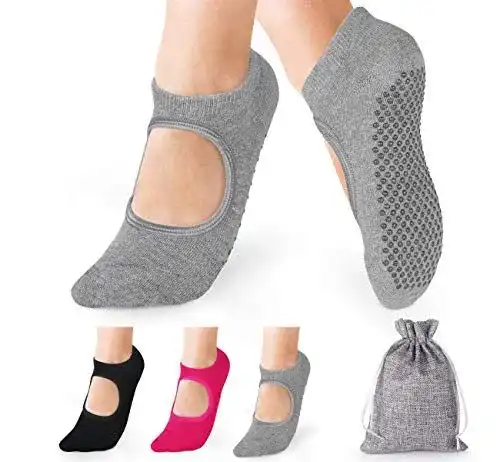 Yoga-Socken Anstore Yoga Socken Rutschfeste Damen, 3 Paare