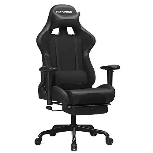 Songmics Gamingstuhl mit ausziehbarer Fußstütze für Komfort