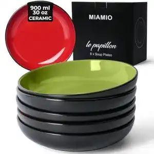 Suppenteller Miamio 900 ml, 22 cm Geschirrset für Suppen und Salate