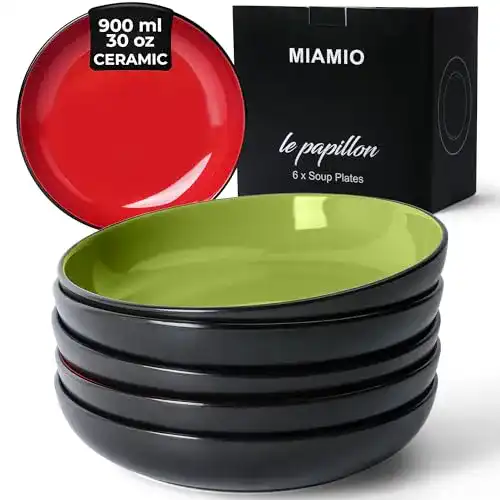 Suppenteller Miamio 900 ml, 22 cm Geschirrset für Suppen und Salate