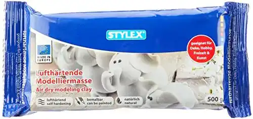 Stylex Modelliermasse 28235 – Lufthärtend, 500 g, Weiß