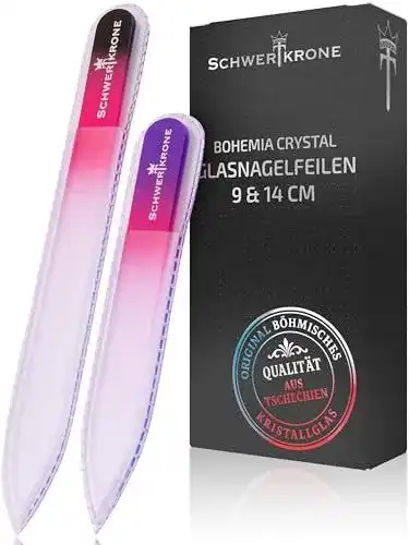 Glasnagelfeile Schwertkrone 2er Set aus Bohemia Kristall