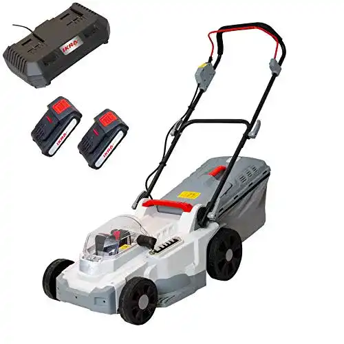 Mulchmäher IKRA Akku Rasenmäher ICM 2/2037 mit zwei Akkus