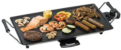 Bestron Elektrischer Tischgrill mit Plancha- und Teppanyaki-Funktion