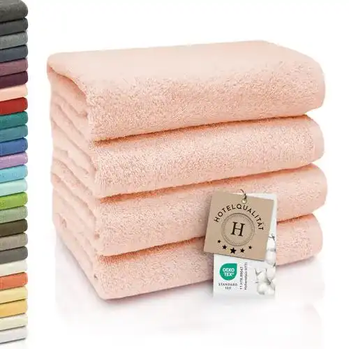 Zollner Handtuch Set 4 Stück, weich und saugstark für Gäste