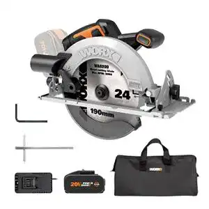 Worx WX520 Akku Kreissäge 20V mit 190mm Sägeblatt und Ladegerät