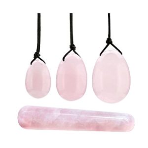 Yoni-Ei CrystalTears aus Rosenquarz in 3 Größen