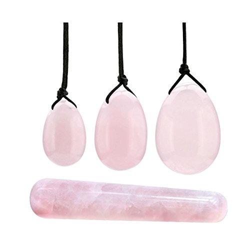 Yoni-Ei CrystalTears aus Rosenquarz in 3 Größen