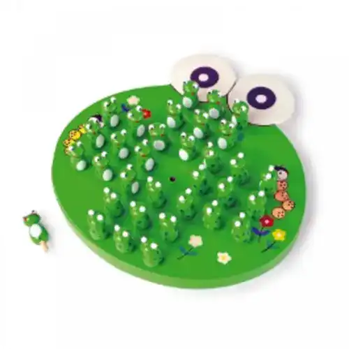 Solitär Brettspiel aus Holz mit Frosch Figuren von Small Foot