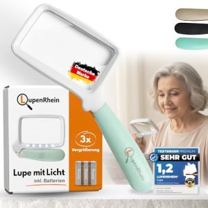 Beleuchtete Lupe mit Licht von Lupenrhein Klappbare Leselupe für Senioren