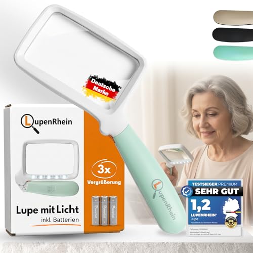 Beleuchtete Lupe mit Licht von Lupenrhein Klappbare Leselupe für Senioren