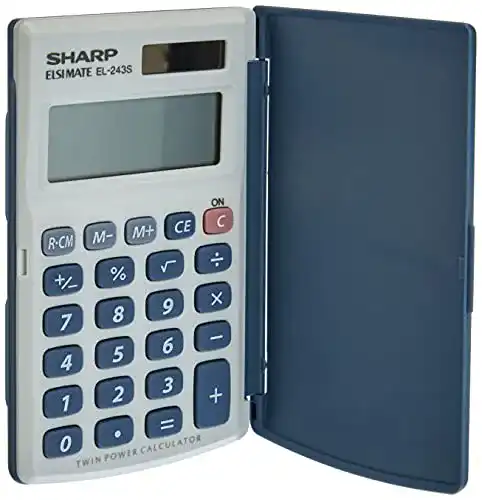Sharp EL-243S Taschenrechner mit 8 Stellen, Solar- und Batteriebetrieb