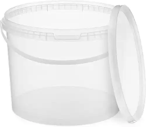BenBow 10-Liter-Eimer mit Deckel transparent für Lebensmittelauflagerung