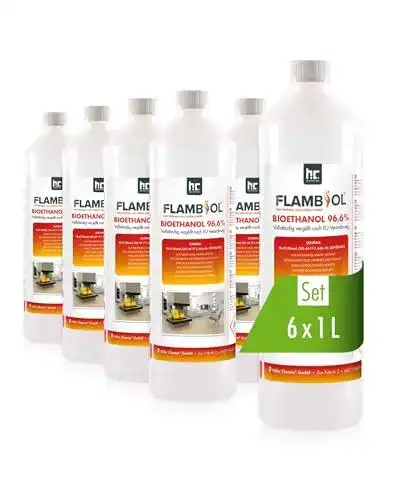 Bioethanol Höfer Chemie Flambiol 96,6% Premium 6 x 1 L