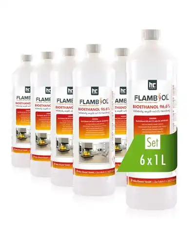 Bioethanol Höfer Chemie Flambiol 96,6% Premium 6 x 1 L