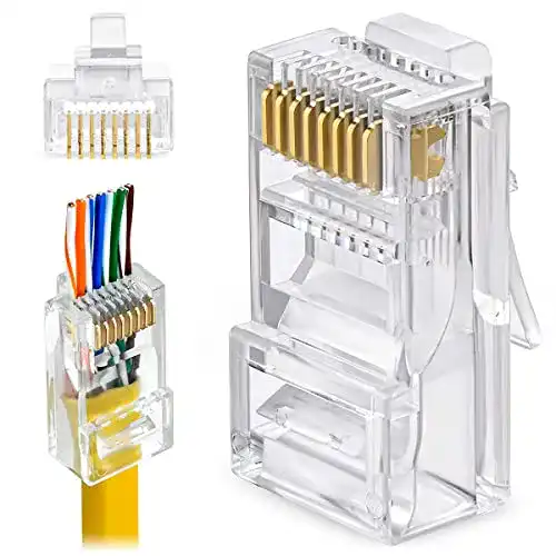 Greluma RJ45 Stecker 60 Stück CAT6 Pass-Through Anschlüsse