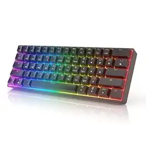 Mini-Gaming-Tastatur HK Gaming GK61 mit RGB-Beleuchtung und Gateron Switches