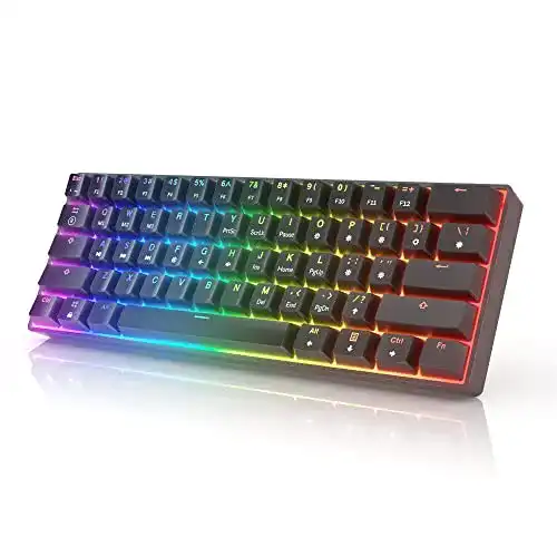 Mini-Gaming-Tastatur HK Gaming GK61 mit RGB-Beleuchtung und Gateron Switches