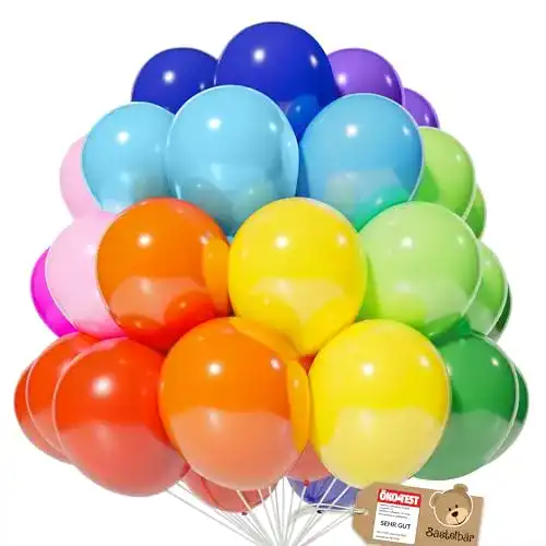 Bio-Luftballons für Geburtstagsfeiern, 100 Stück, klimaneutral